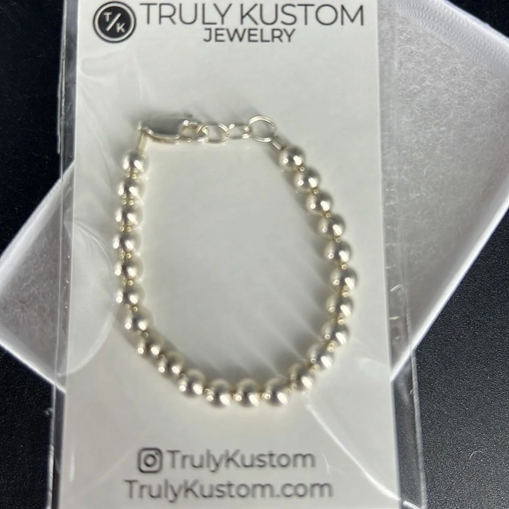 Silver Beaded Baby Bracelet